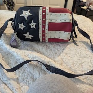 NWT Sharif Original American Flag Shoulder Bag
